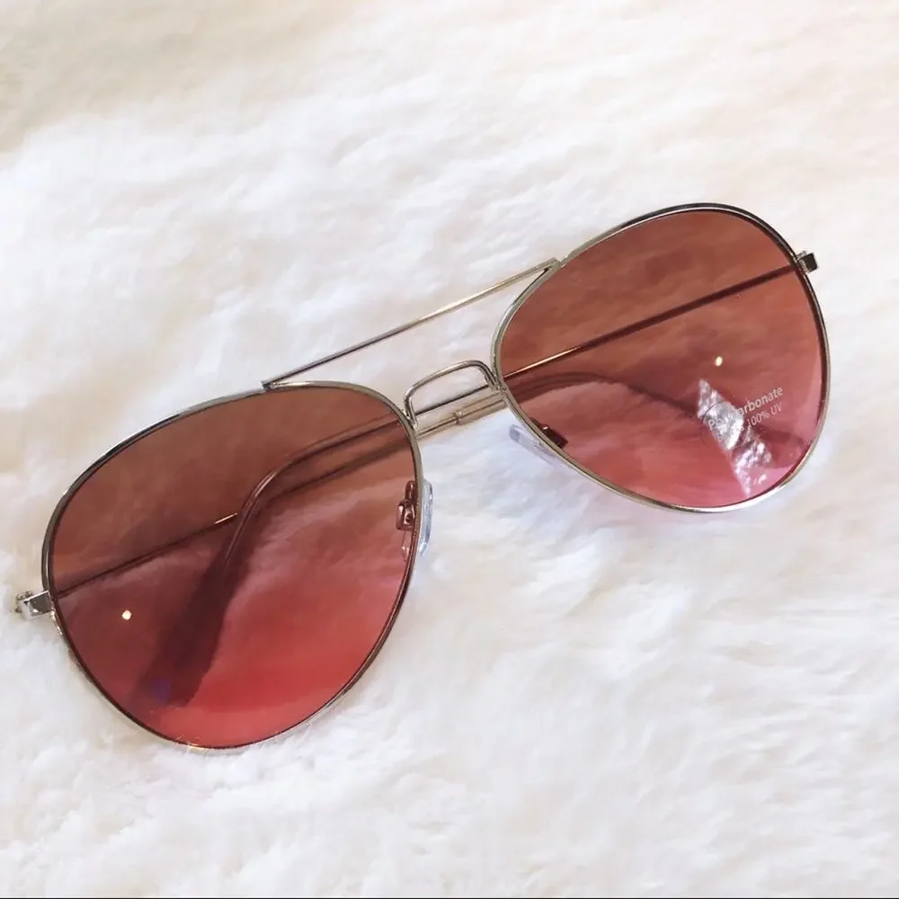 Rosalia Dark Pink Full Rim Aviator Sunglasses